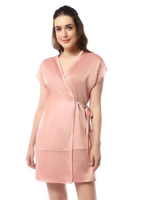 amante pink lace work robe