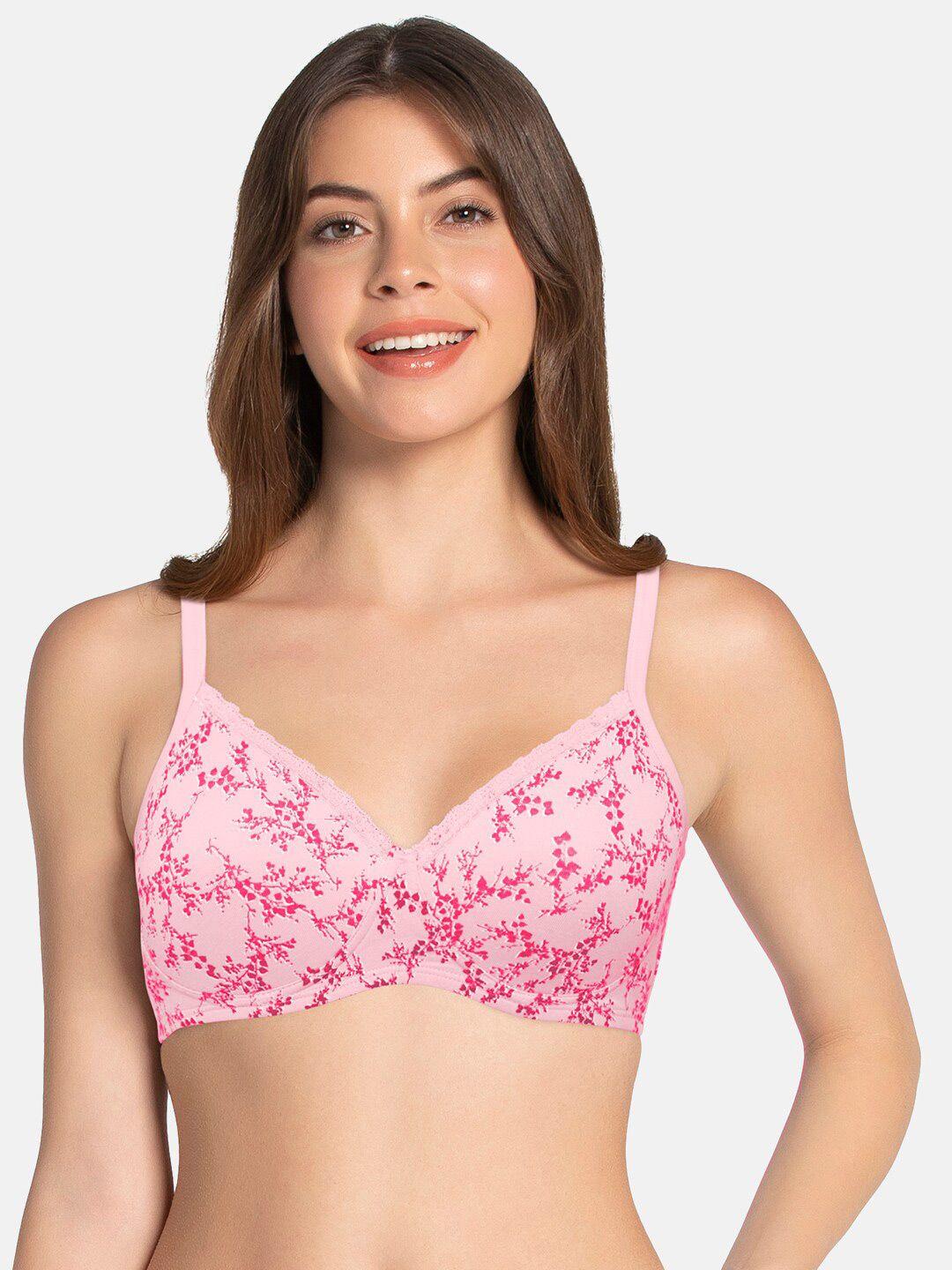 amante pink printed lightly padded non-wired full coverage t-shirt bra bra10202