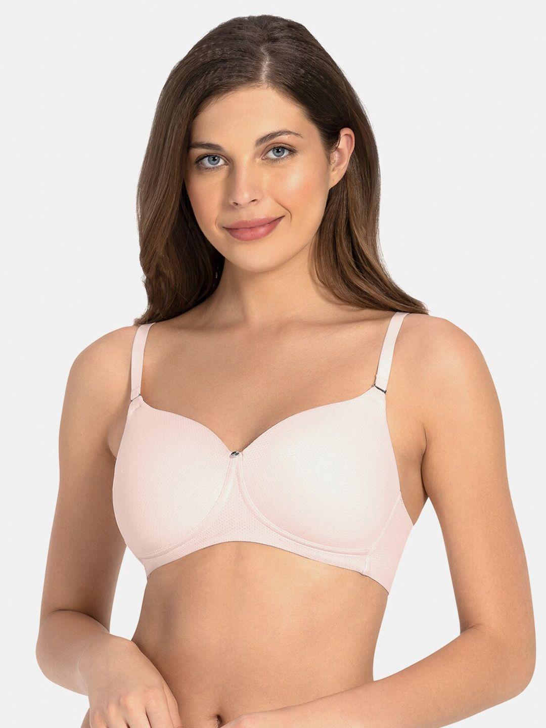 amante pink solid non-wired stay cool padded non-wired cooling t-shirt bra 75601