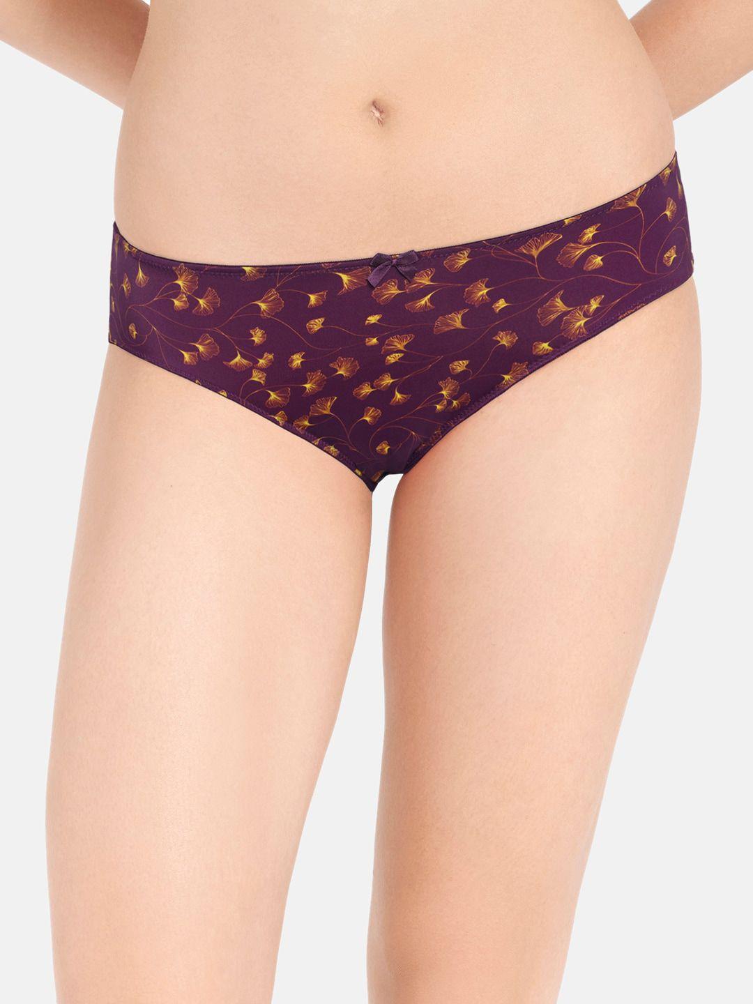 amante printed low rise three-fourth coverage bikini panty