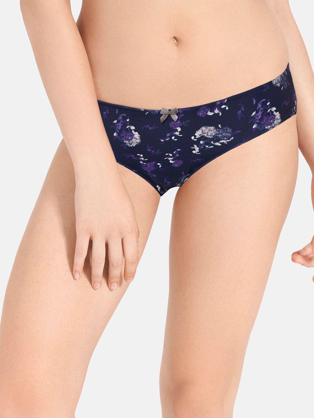 amante printed low rise three-fourth coverage bikini panty