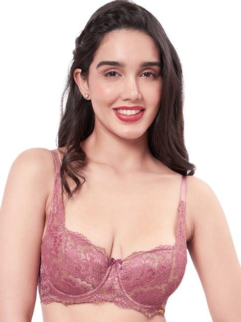 amante purple lace pattern balconette bra