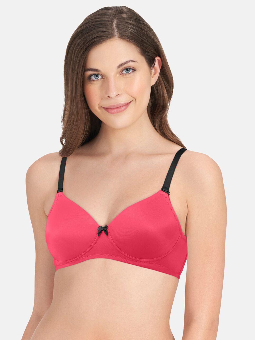 amante red & black non-wired lightly padded t-shirt bra