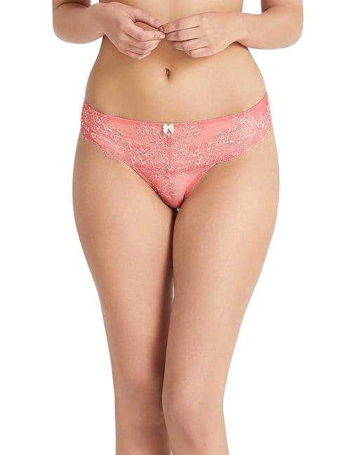 amante sunkist coral lace brazilian panty