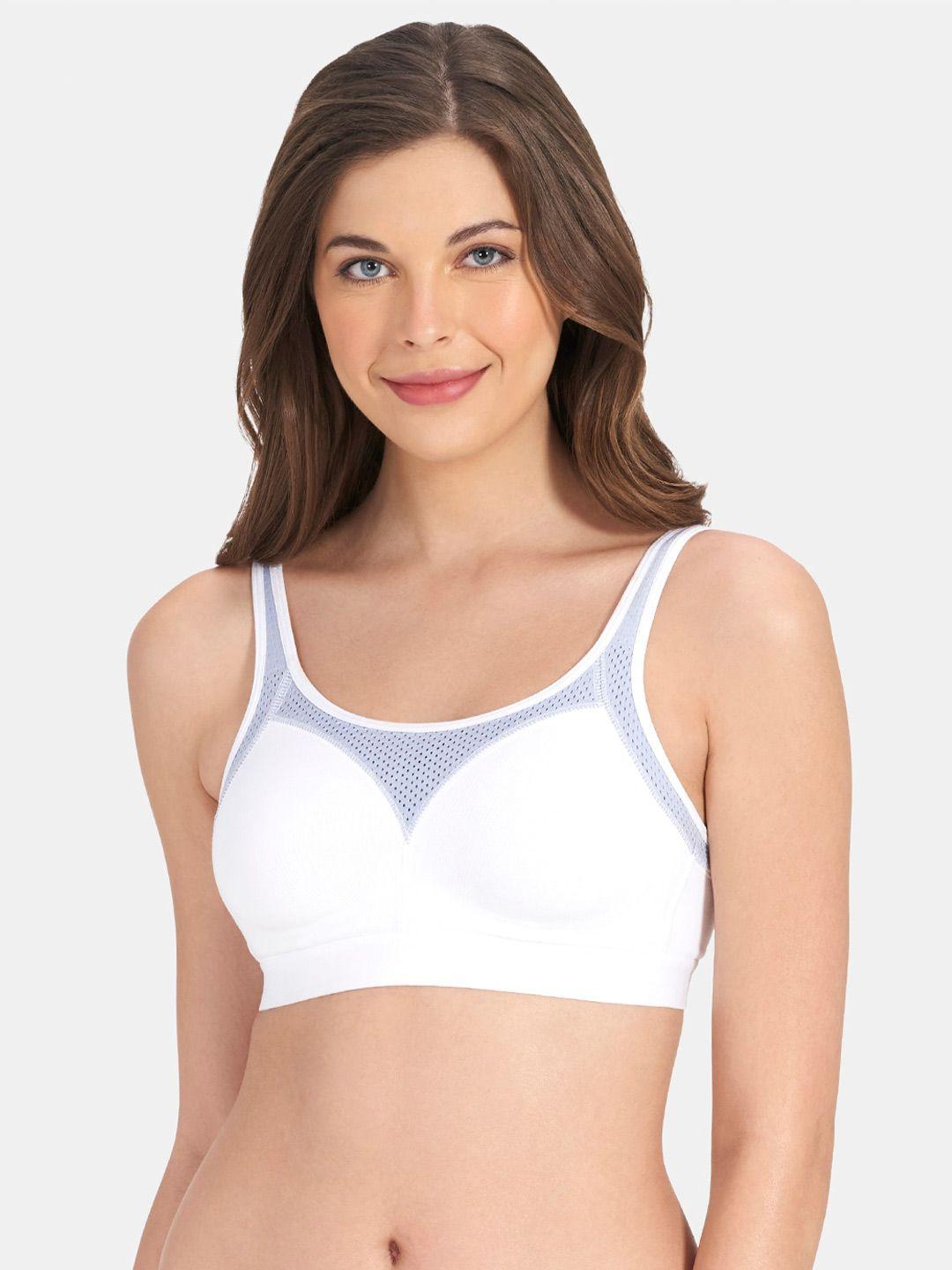 amante white printed non-padded non-wired full coverage super support bra - bra78701