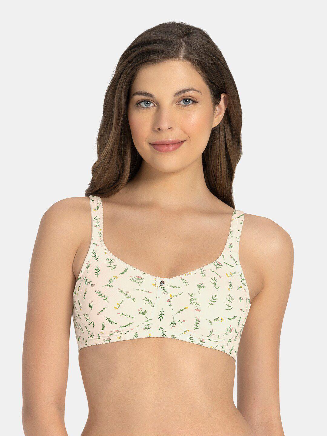 amante white printed non-padded non-wired full coverage support bra bra78501