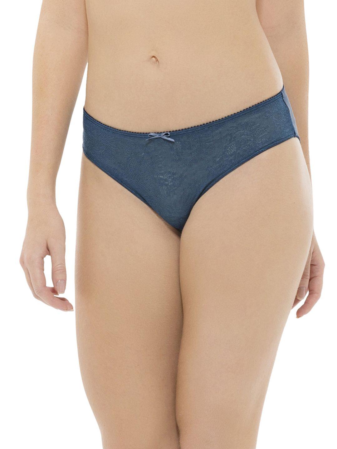 amante women blue self design bikini brief 8903129178501