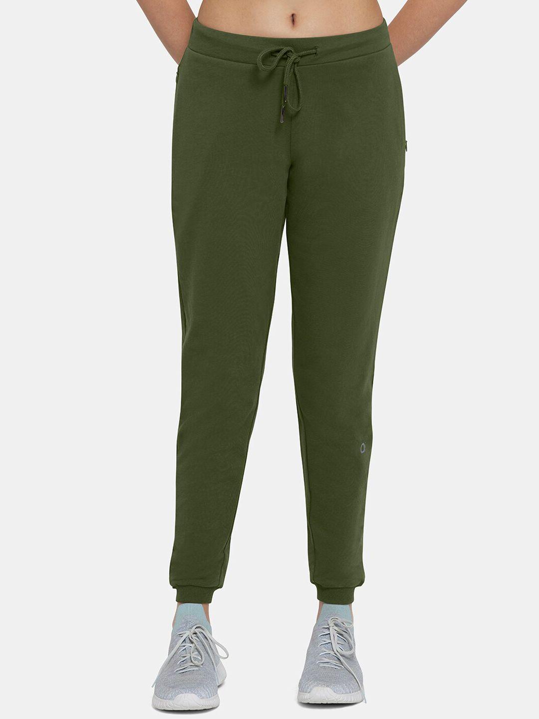 amante women green solid pure cotton joggers