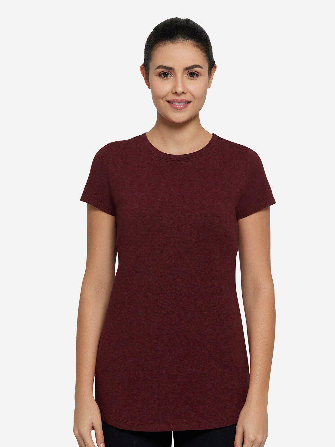 amante women maroon longline t-shirt