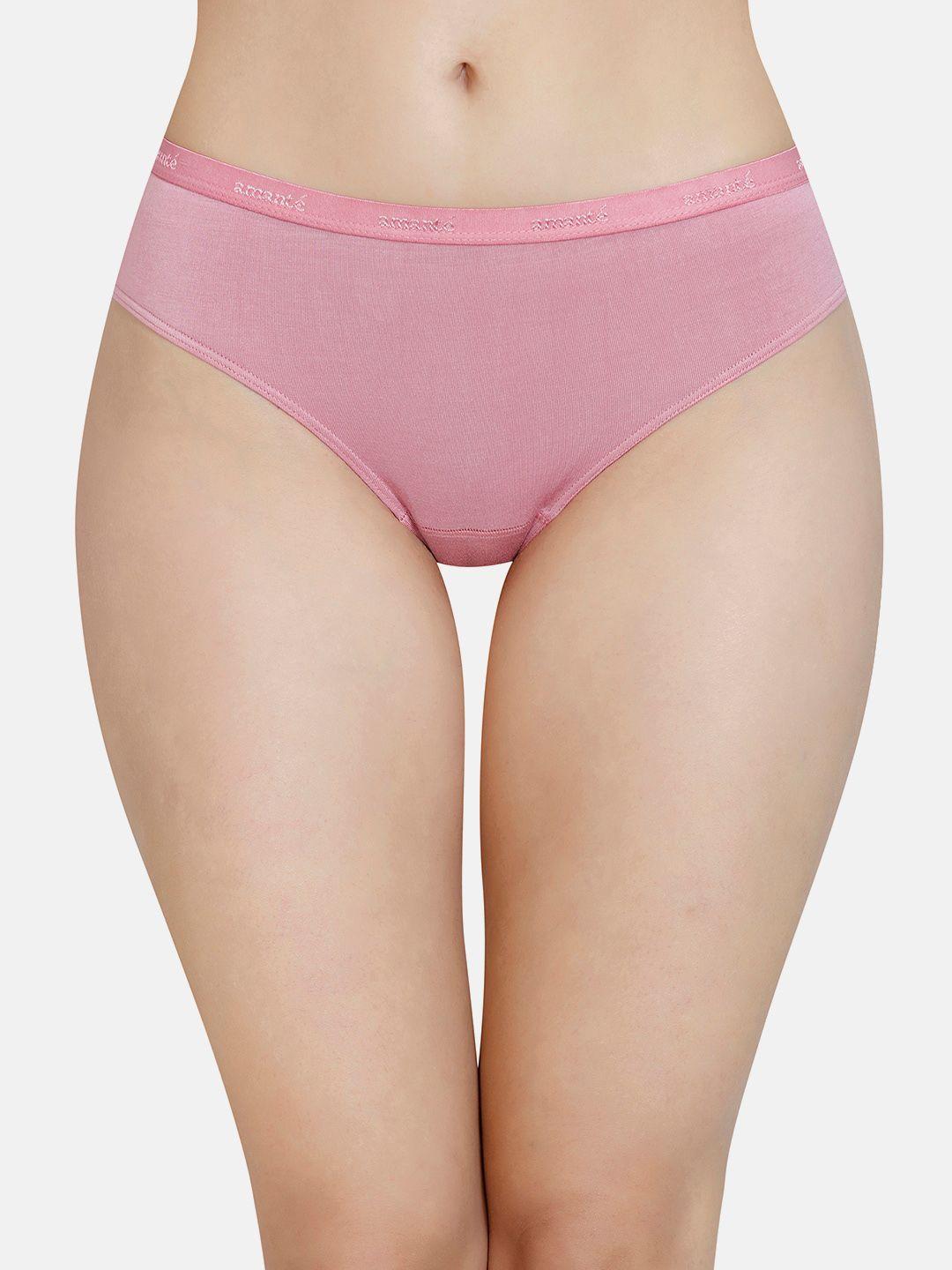 amante women pink solid bikini panty