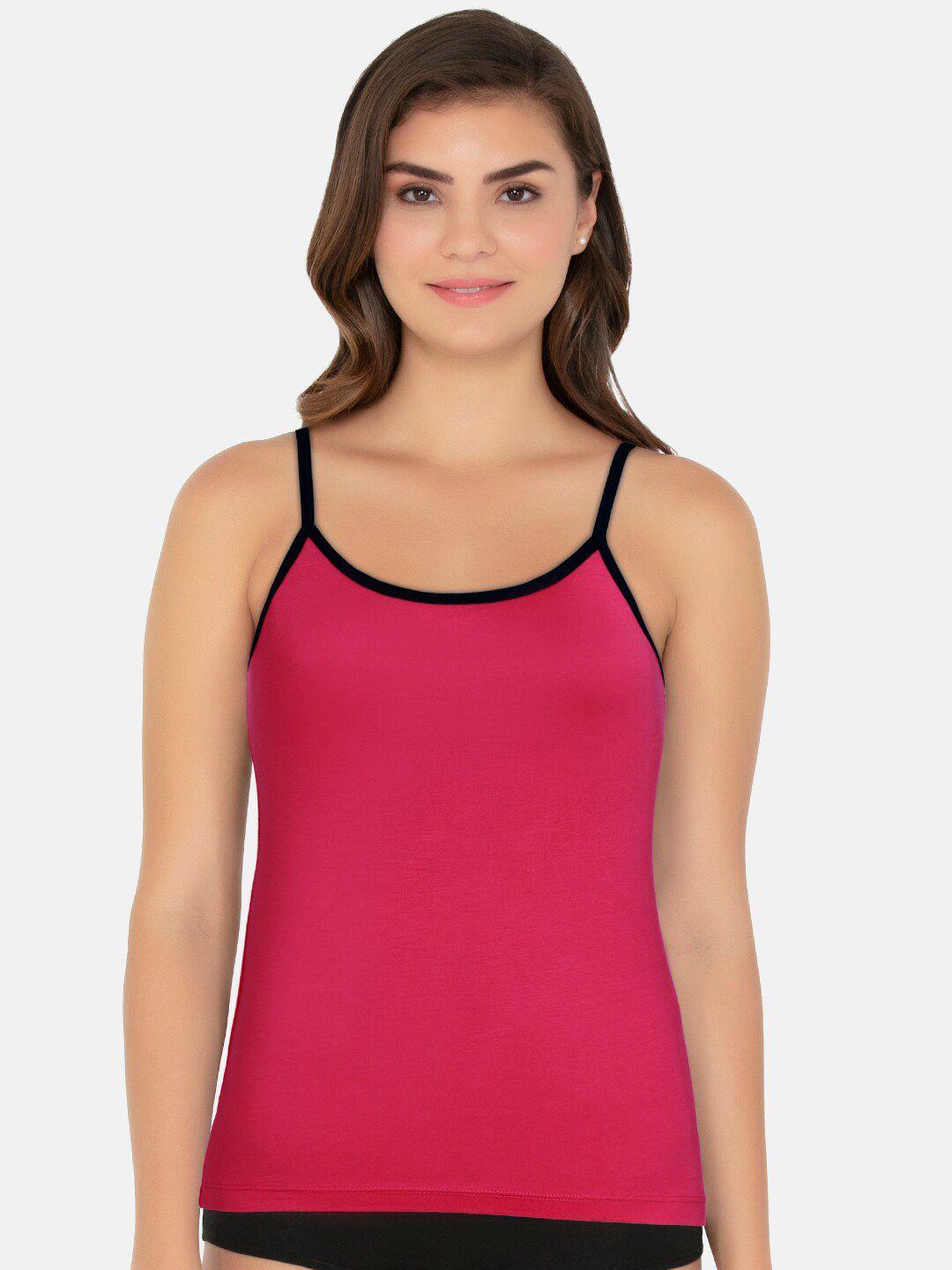 amante women red solid cotton camisole slt82401