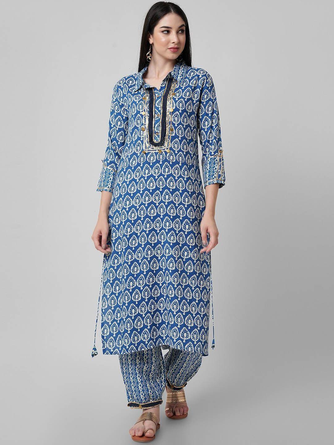 amayra women ethnic motifs printed regular kurta with salwar