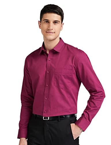 amazon brand - symbol men's black slim formal shirt (aw17mfs44_magenta 44)