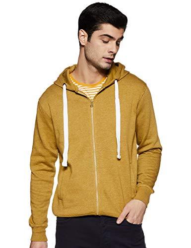 amazon brand - symbol men's cotton blend hooded sweatshirt (aw18mnssw04_ecru olive_l)