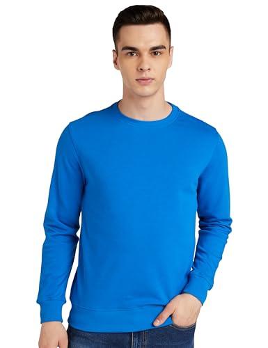 amazon brand - symbol men's cotton blend round neck sweatshirt (aw18mnssw01_imperial blue_l_imperial blue_l)