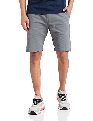 amazon brand - symbol men's cotton chino shorts | casual half pants | bermuda (grey_36)