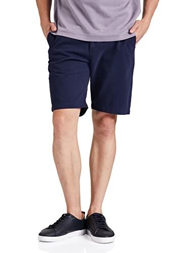 amazon brand - symbol men's cotton chino shorts | casual half pants | bermuda (navy_38)