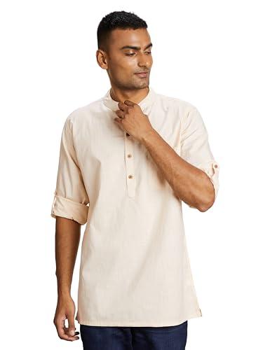 amazon brand - symbol men's cotton regular casual kurta (symethskur-2_brazilian sand_l)