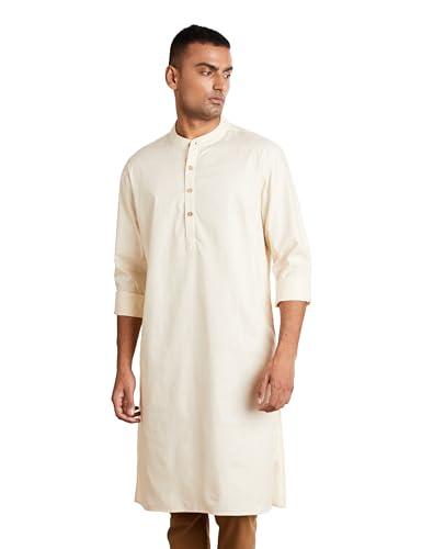 amazon brand - symbol men's cotton solid long kurta (regular fit) (symethlkur-1_brazilian sand_xl)