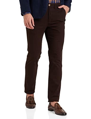 amazon brand - symbol men's flexi waist regular casual pants (a22-sym-rg-ct-100_black coffee_32)