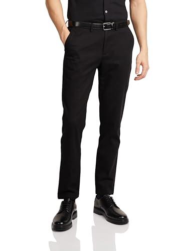 amazon brand - symbol men's flexi waist slim casual pants (a22-sym-sl-ct-101_black_30)