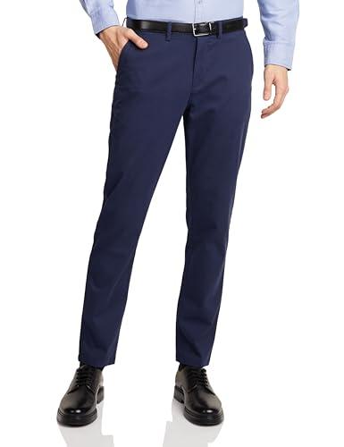 amazon brand - symbol men's flexi waist slim casual pants (a22-sym-sl-ct-101_navy_28)