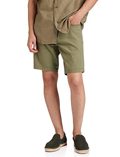 amazon brand - symbol men's regular shorts (aw19-shr-ess-04_light olive_32_light olive_32)