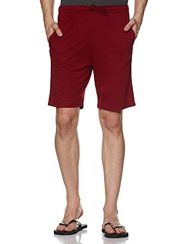 amazon brand - symbol men's regular shorts (tsh-02_vint.maroon+black_large_maroon & black_large)