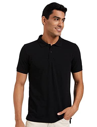 amazon brand - symbol men's solid regular polo shirt (aw17mpcp-single_jet black l)