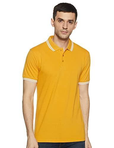 amazon brand - symbol men's solid regular polo shirt (ct-single_mineral yellow xxl)