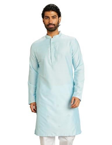 amazon brand - symbol polyester blend men's knee length festive kurta 41"_sy-a23-mna-fkt-102_sky_xl