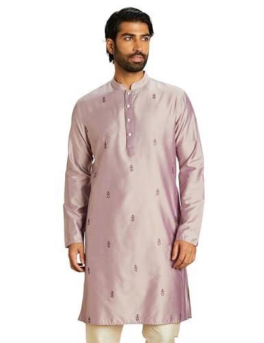 amazon brand - symbol polyester blend men's knee length festive kurta 41"_sy-a23-mna-fkt-103_purple_s