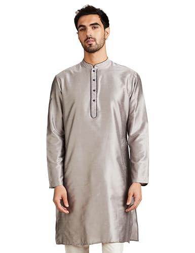 amazon brand - symbol rayon, polyester men's kurtas (sy-a22-mna-etk-01_l.grey_l)