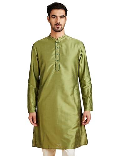 amazon brand - symbol rayon, polyester men's kurtas (sy-a22-mna-etk-01_mehndi.green_l)