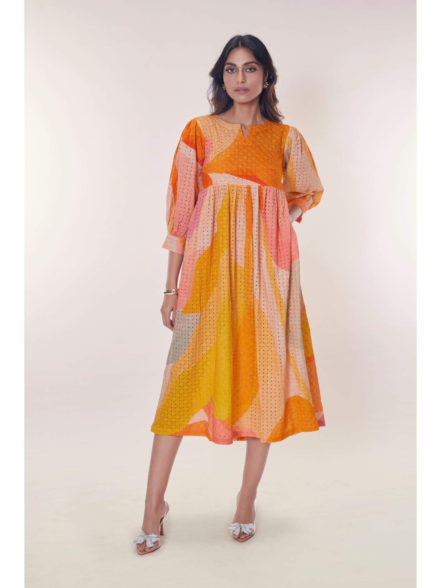 amber printed midi dress