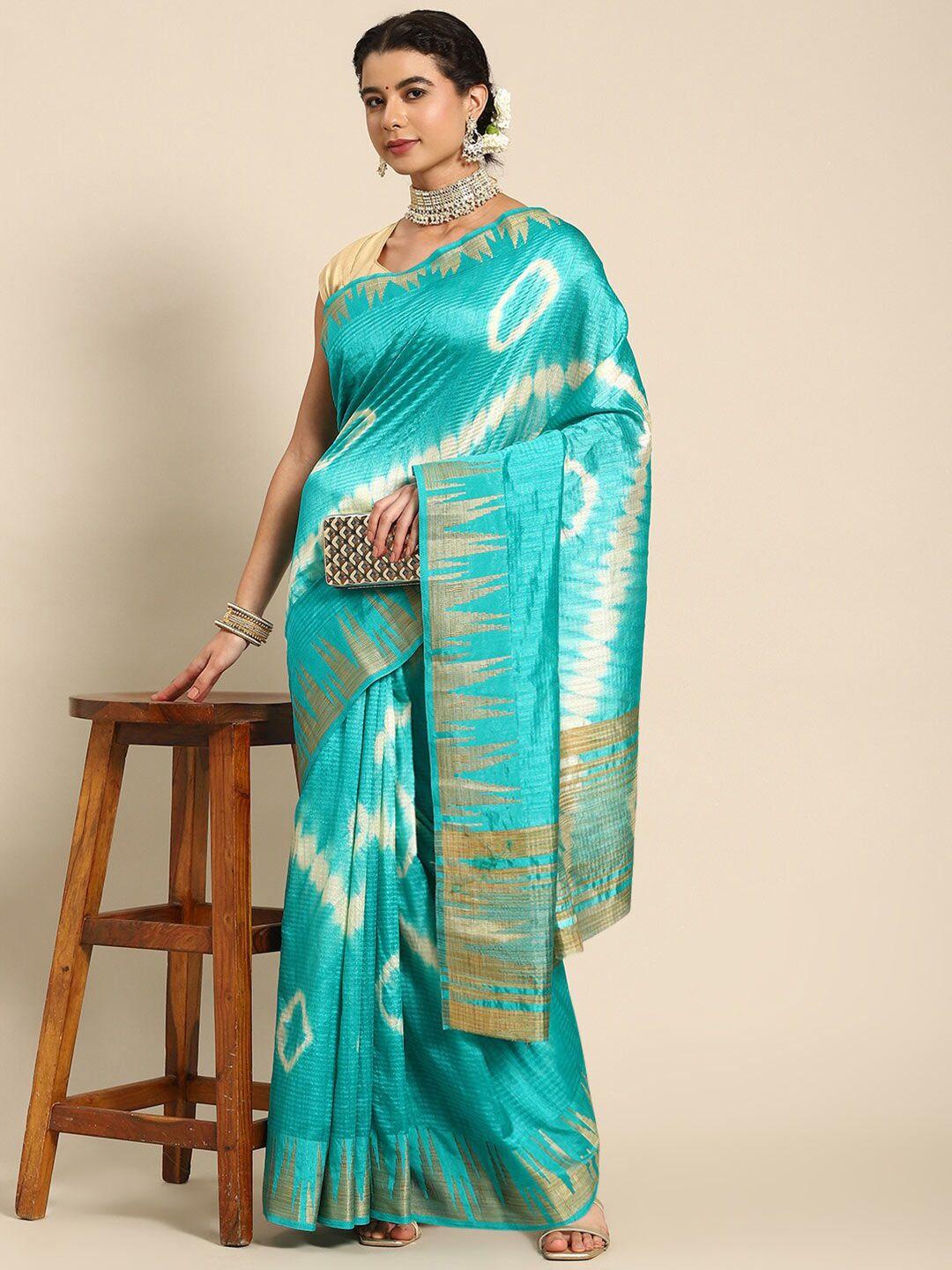 ambuja international bandhani zari silk blend banarasi saree