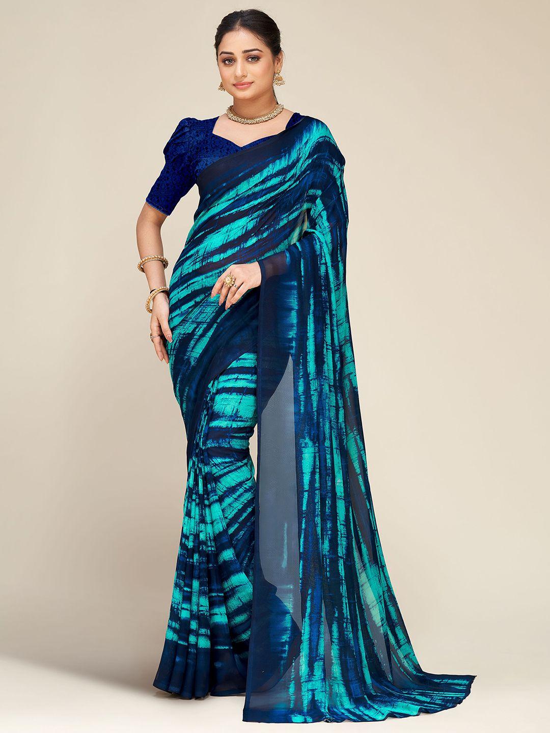 ambuja international tie and dye pure georgette saree