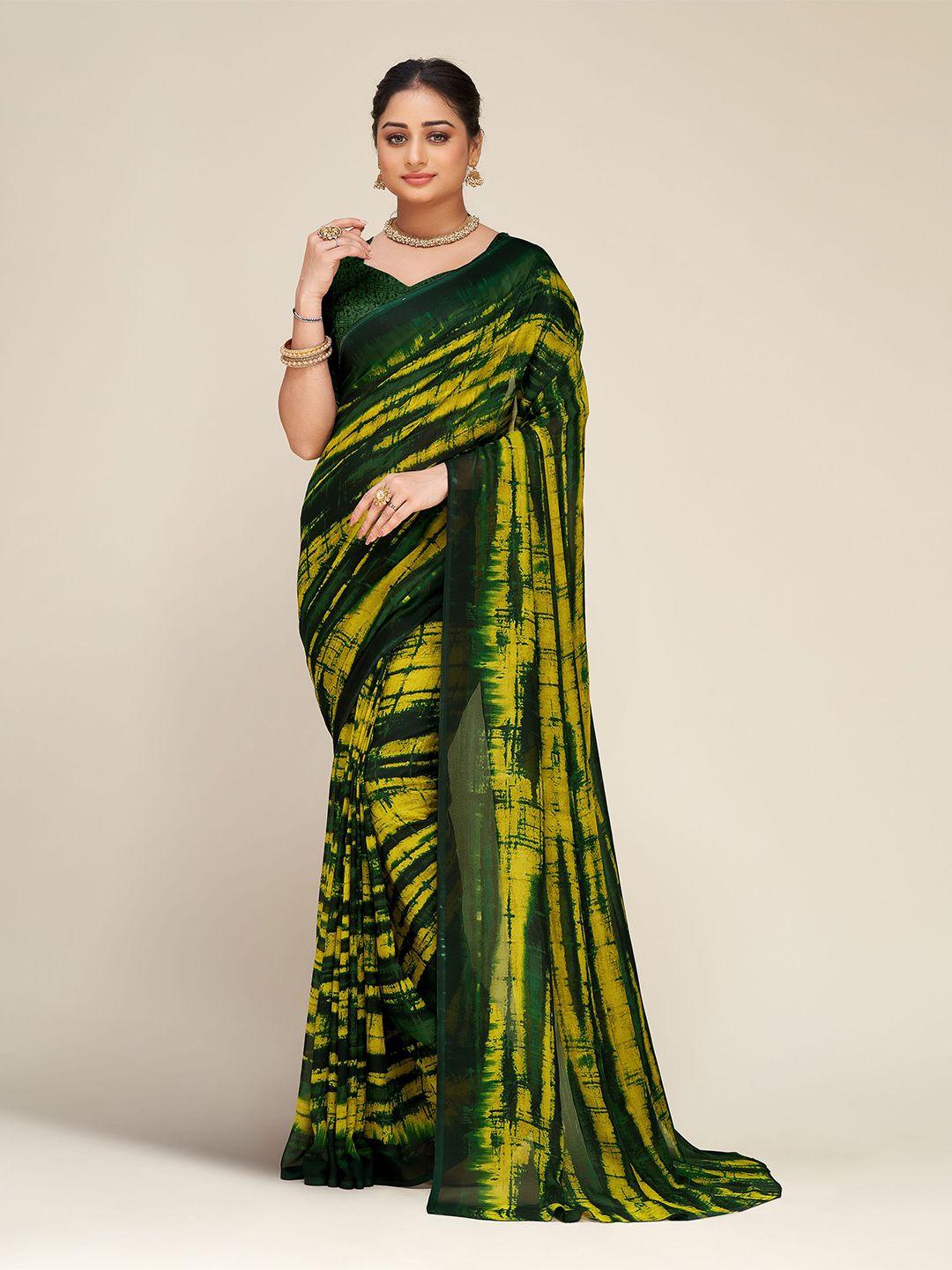 ambuja international tie and dye pure georgette saree