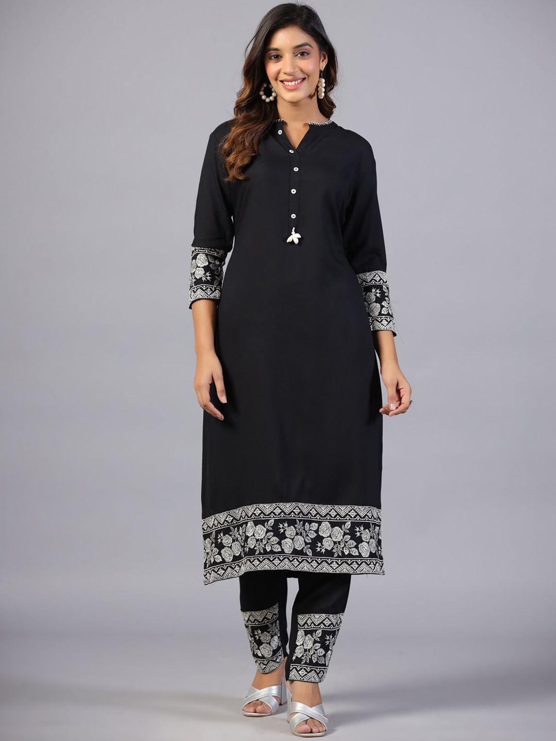 amchoor regular thread work kurta with trousers