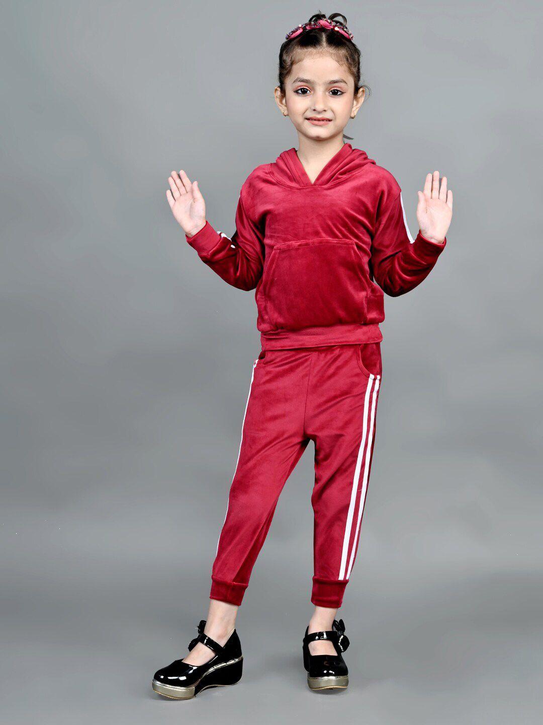 ameeha-girls-solid-hooded-long-sleeves-clothing-set