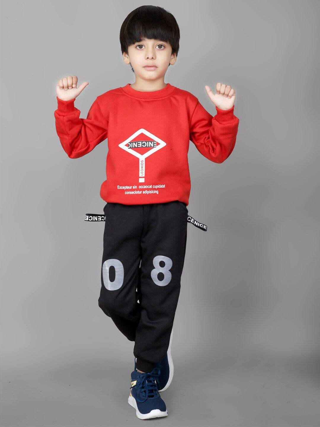 ameeha kids printed round neck t-shirt with trousers