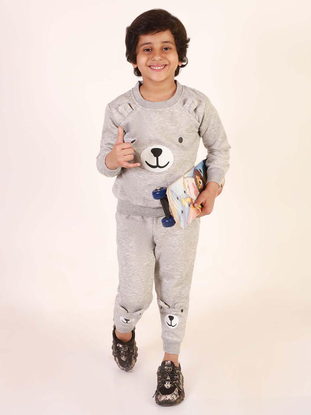 ameeha boys printed long sleeves pure cotton t-shirt with trousers