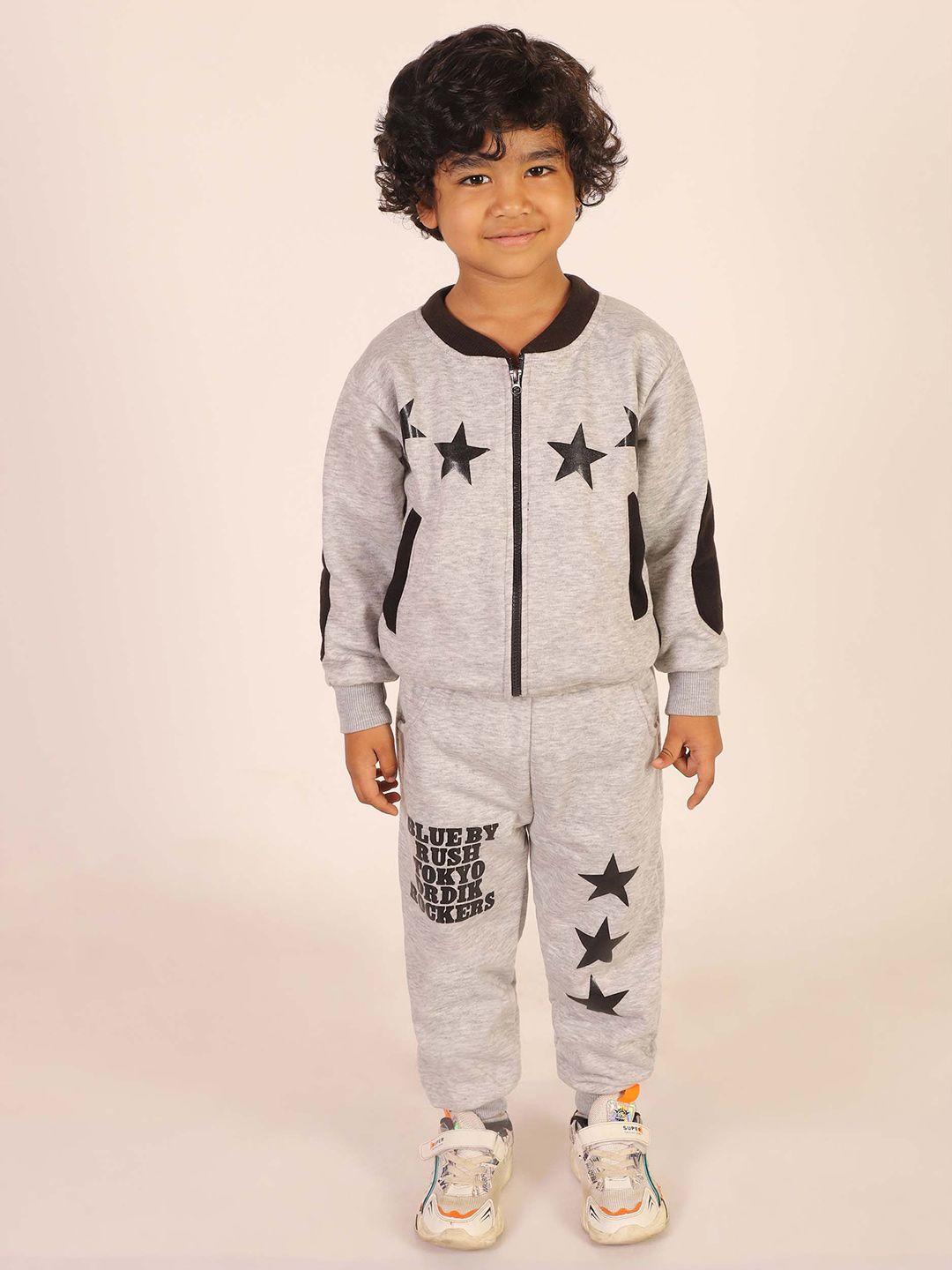 ameeha boys printed pure cotton t-shirt with joggers