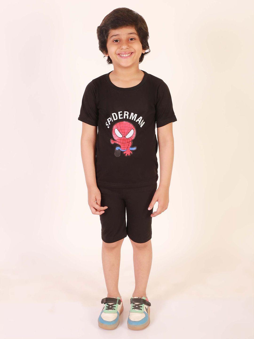 ameeha boys printed pure cotton t-shirt with shorts