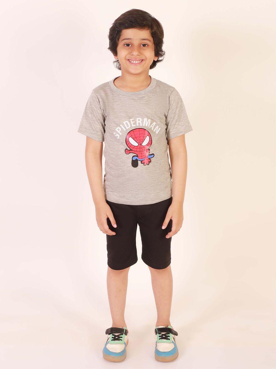 ameeha boys printed pure cotton t-shirt with shorts