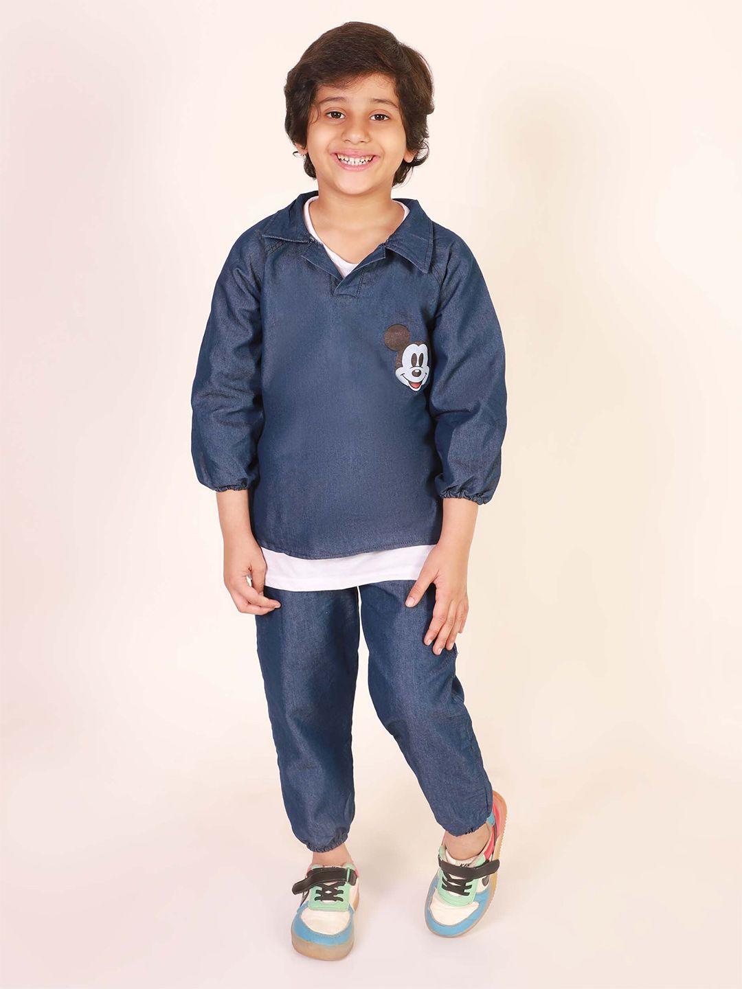 ameeha boys printed pure cotton track suit with jogger pant