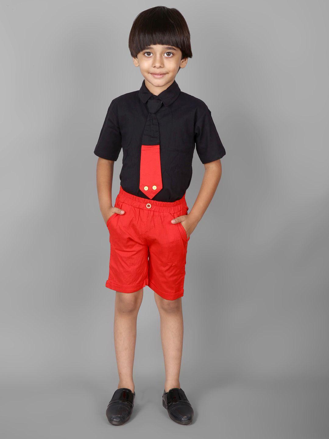 ameeha boys pure cotton shirt with shorts