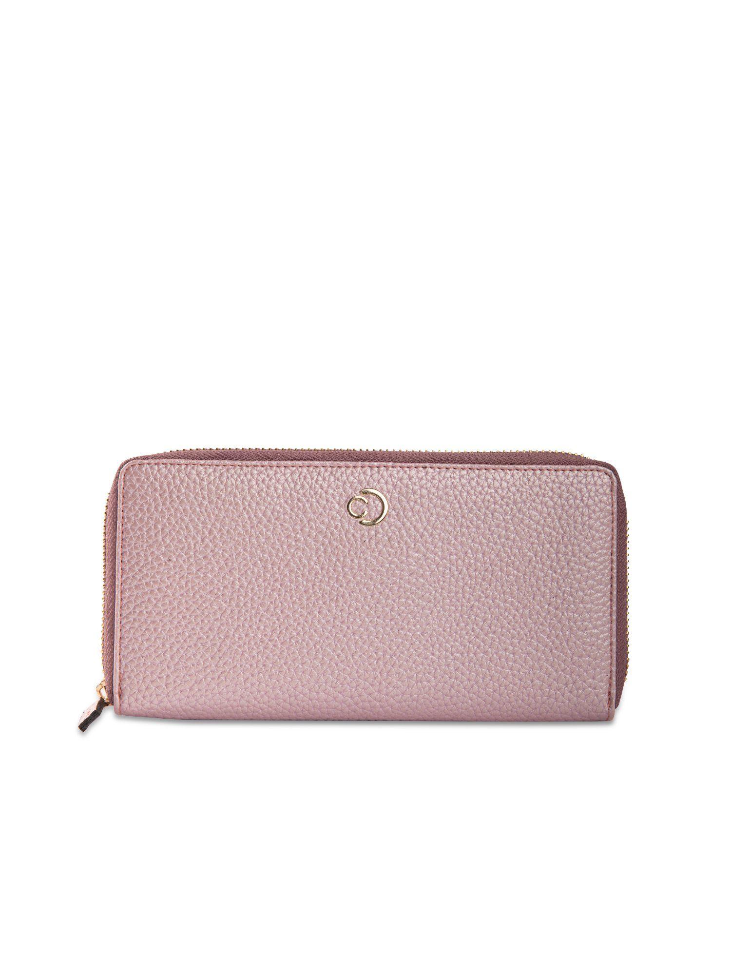 amelia large zip around blush wallet