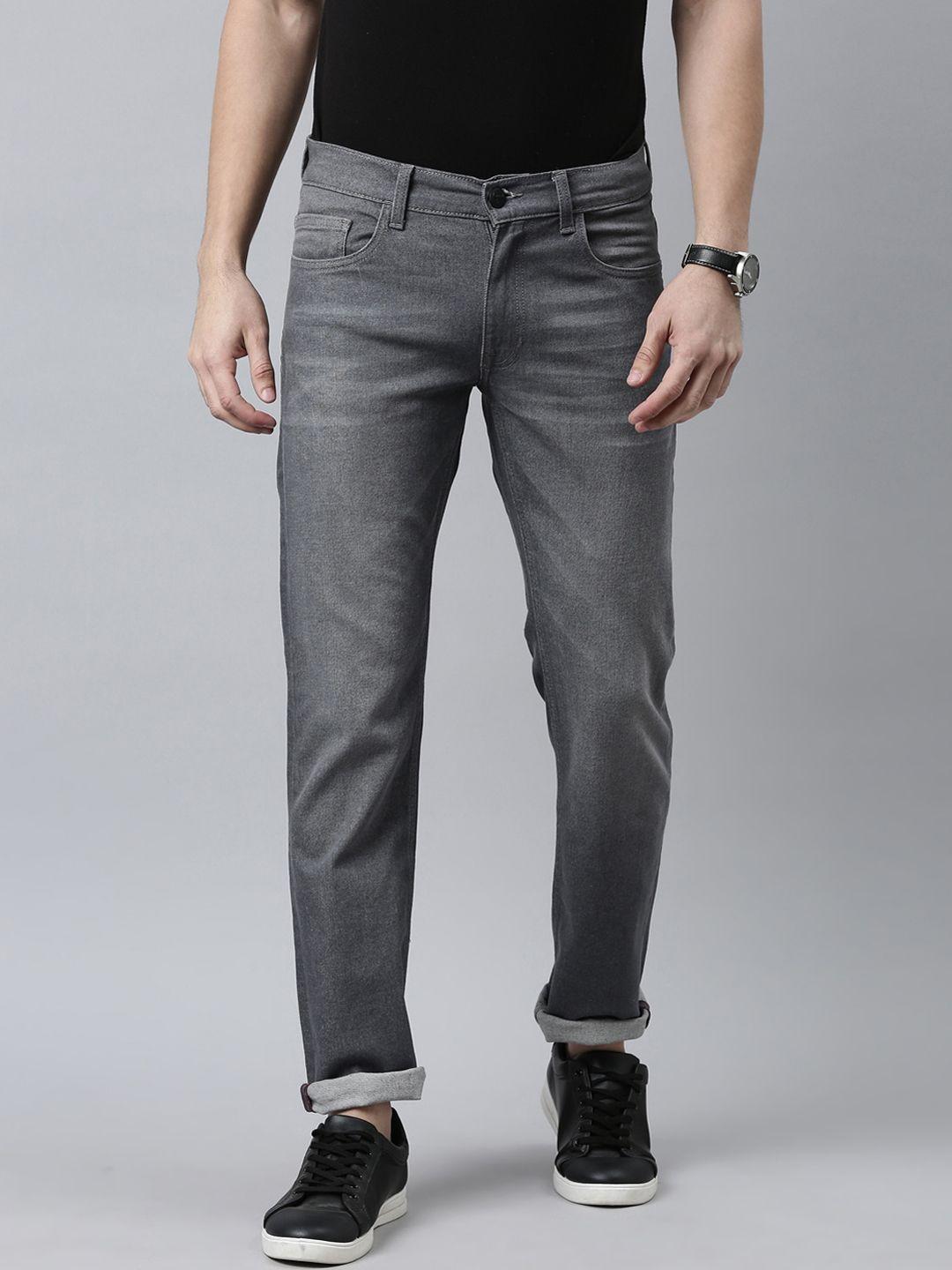 american bull men grey slim fit light fade stretchable jeans