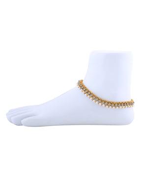 american diamond  studded ethnic anklet